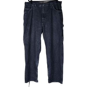 Ben Davis Men's Carpenter Black Pants Jeans Size 42 Baggy Faded Distressed